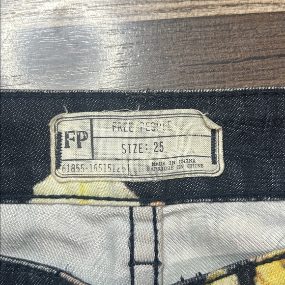 Free People Dark Floral Flare Jeans - Picture 3 of 6